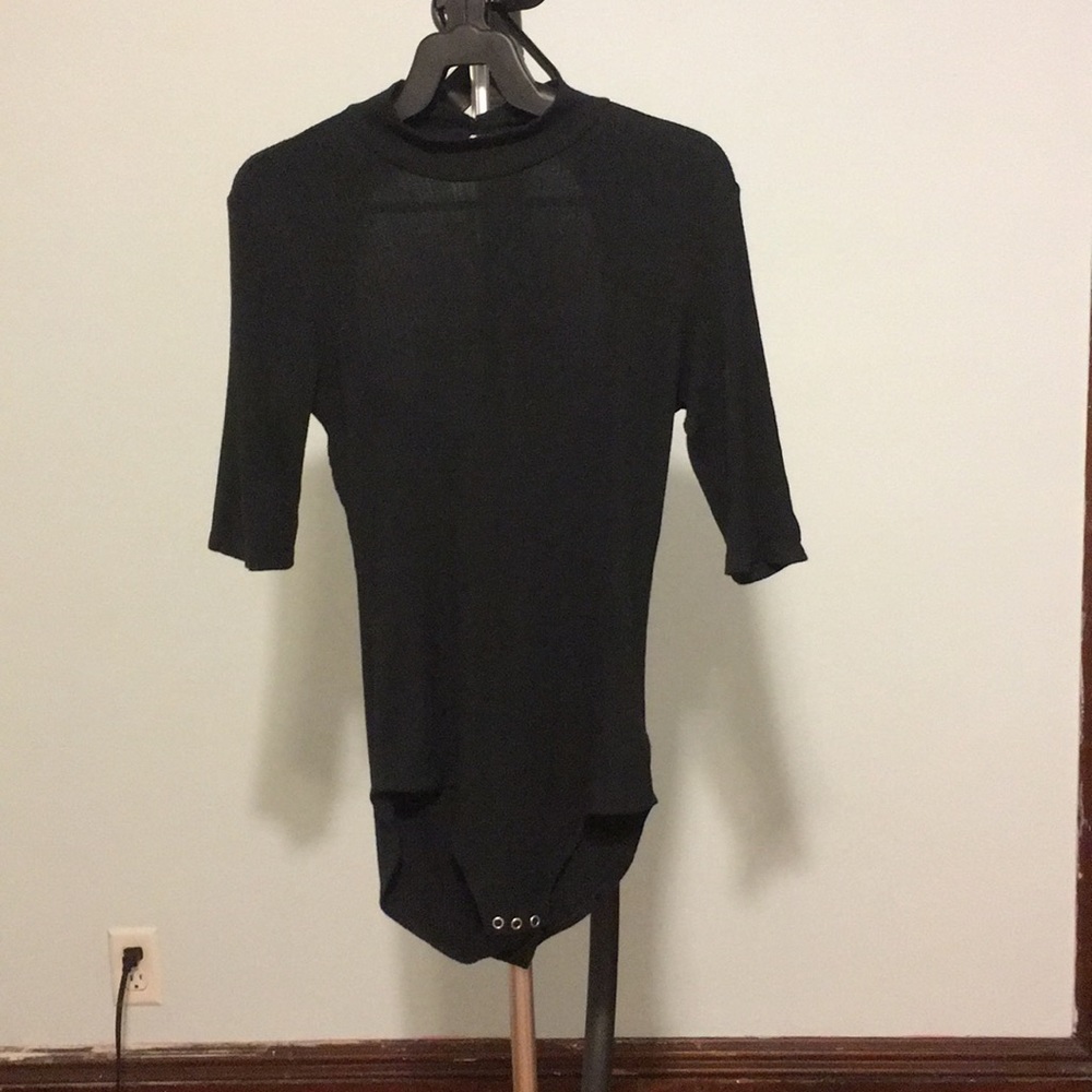 AEO black mockneck ribbed one piece